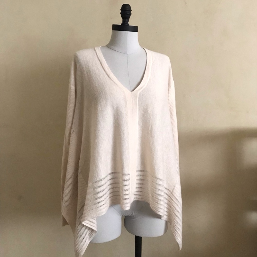 All Saints Cream V-Neck Women's Sweater
